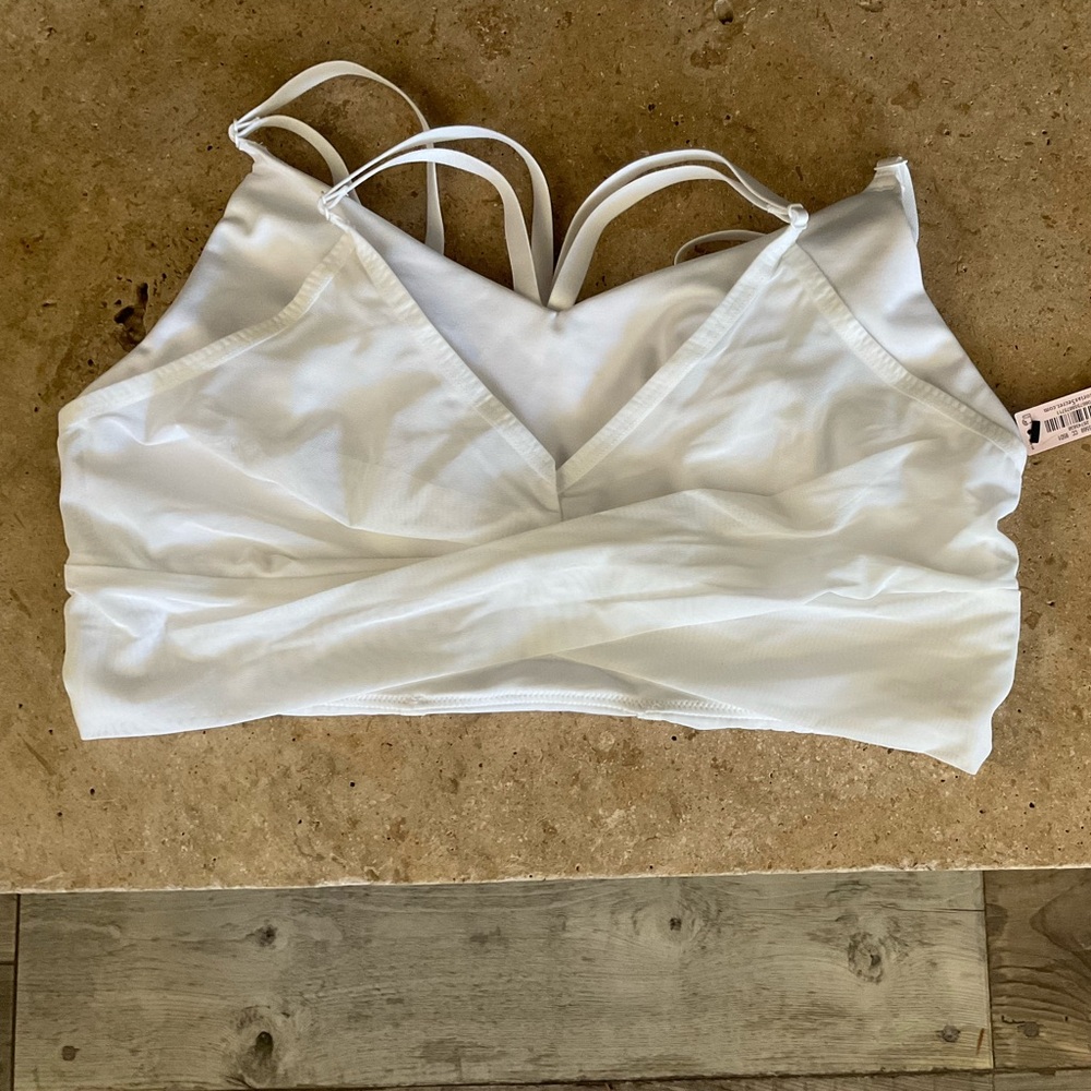Victoria's Secret White Strappy Sports Bra